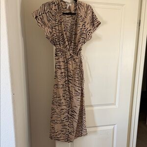 Tiger Print Wrap Dress